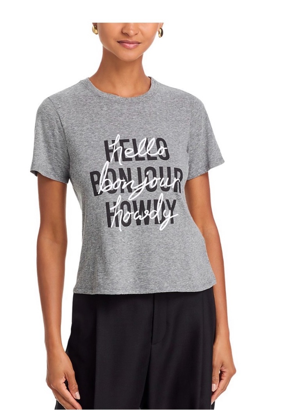 NWT Cinq A Sept Grey Shrunken Tee